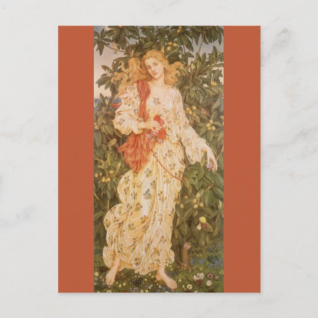 Blommarnas och blommornas gudinna, Flora av Morgan Vykort (Framsida)