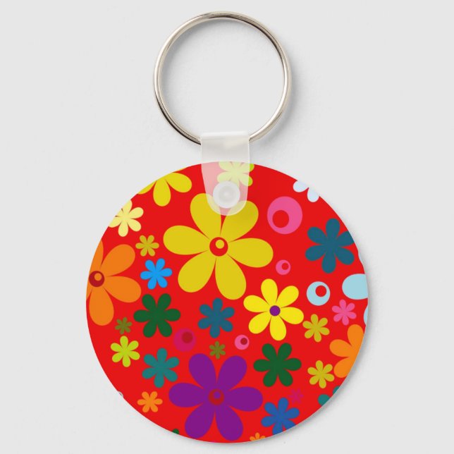 BLOMMASKINER (blommigtens reflekterande utformning Nyckelring (Framsida)
