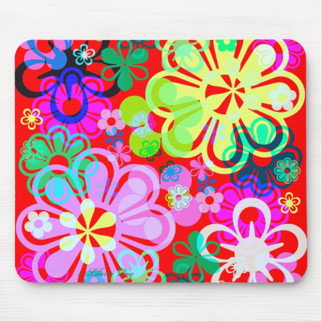 BLOMMASKINER PSYCHEDELIC MOUSEPAD MUSMATTA (Framsidan)