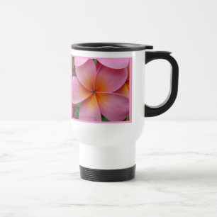 BlommaStnlSteel för rosa Plumeria tropisk travel Resemugg