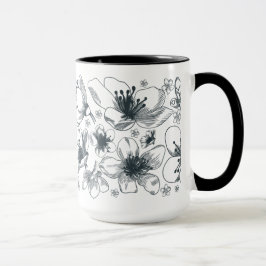 Blommateckning på ringermuggen mugg