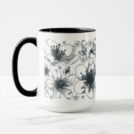 Blommateckning på ringermuggen mugg