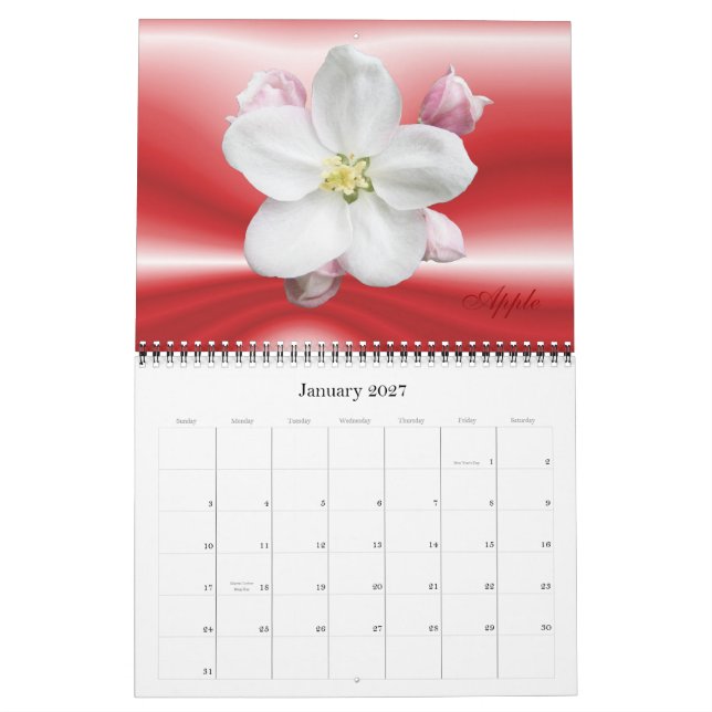 Blommautklipp 2012 kalender (Jan 2027)