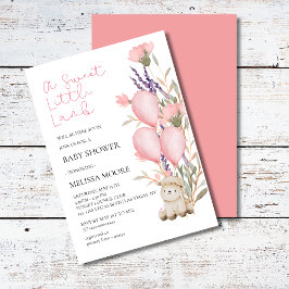 Blommblomma av sötad Little Lamb rosa vild Inbjudningar