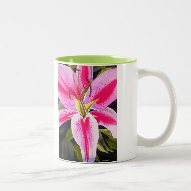 Blommblomma i shock rosa, blomkål Två-Tonad mugg (Höger)