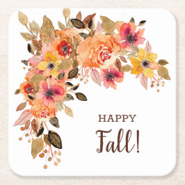 Blommblommor från lycklig underlägg papper kvadrat