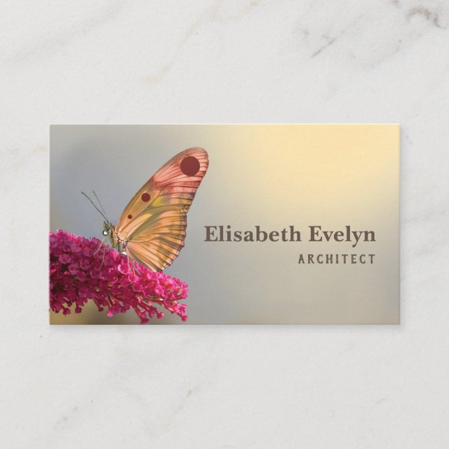 Blommblomsblomma av fjäril visitkort (Framsida)