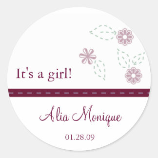 Blommed högstecknade menyfliksmärken runt klistermärke