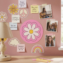 Blommesticker Runt Klistermärke