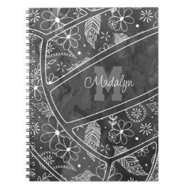 Blommfjädrar, paislies charcol volleyball anteckningsbok