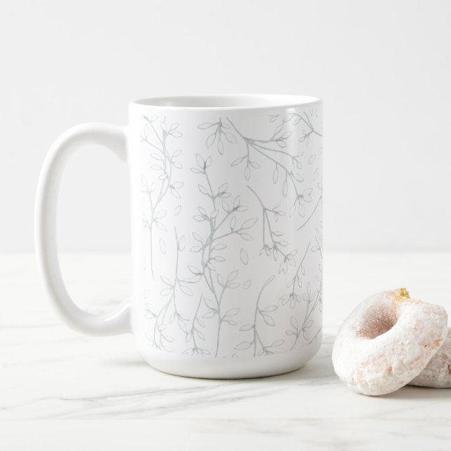 Blommig 15oz kaffemugg (Med munk)