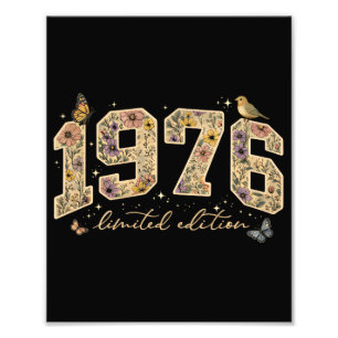 Blommig 50-årsdag Limited Edition 1976 Fototryck