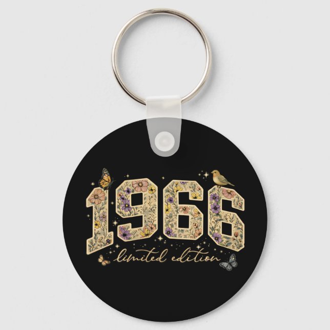 Blommig 60-årsdag Limited Edition 1966 Nyckelring (Framsida)