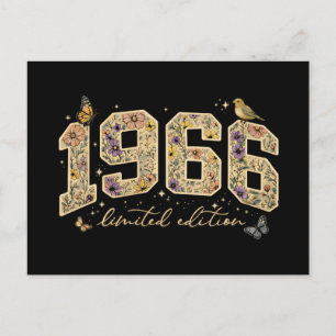 Blommig 60-årsdag Limited Edition 1966 Vykort