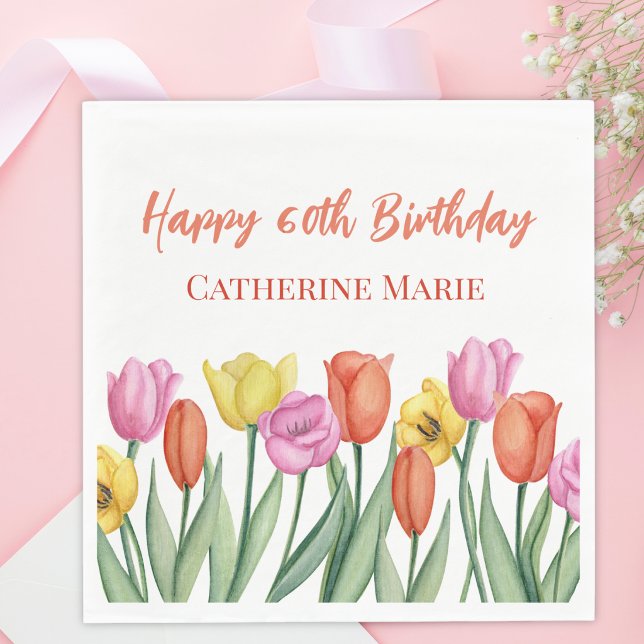 Blommig 60-årsdag pappersservett (Skapare uppladdad)