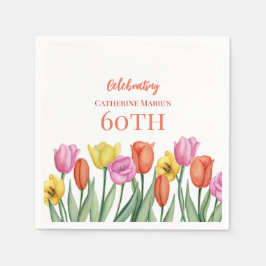 Blommig 60-årsdag  pappersservett