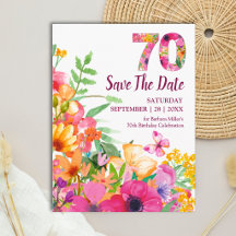 Blommig 70-årsdag Elegant Fjäril