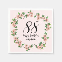Blommig 88-årsdag Vacker rosafärgad