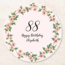 Blommig 88-årsdag Vacker rosafärgad
