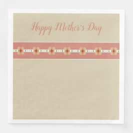 Blommig accent taupe pappersservett