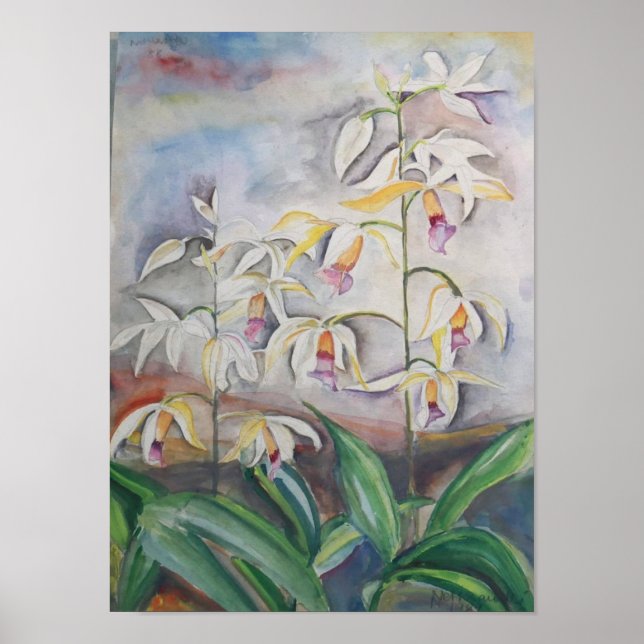 Blommig akvarell – Elegant blomster väggkonst (Framsidan)
