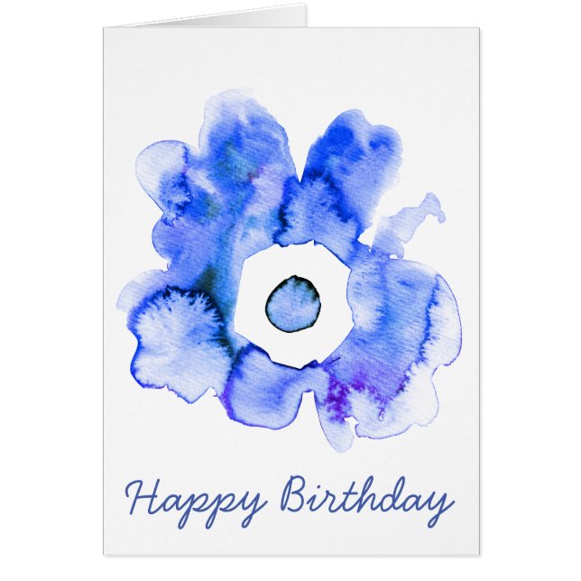 Blommig akvarell handritad abstrakt konst hälsningskort (Framsidan)