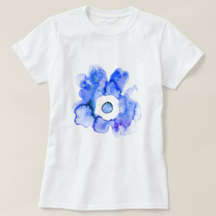 Blommig akvarell handritad abstrakt konst T-Shirt