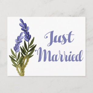 Blommig akvarell RSVP Lila Lavendel Bröllop Meddelande Vykort