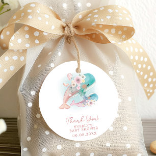 Blommig akvarell Valflickor Baby Shower Gåvor Etiketter