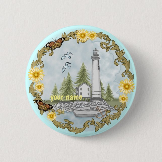 Blommig Alabama fyr pin-knapp Knapp (Framsida)