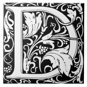 Blommig Alfabet Monogram Bokstav D Kakel