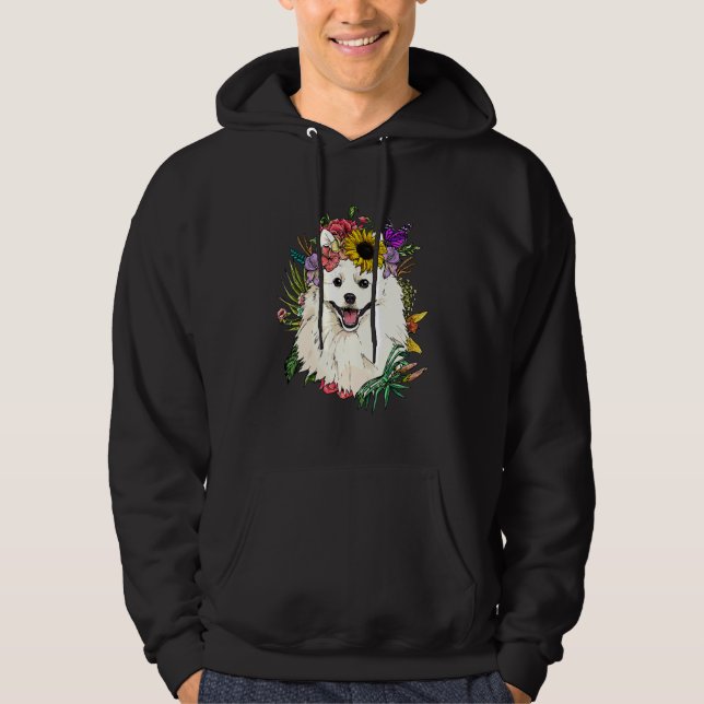 Blommig Amerikansk Eskimo Botanisk Växt Blomma Hus Hoodie (Framsida)