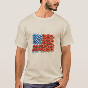 Blommig amerikansk flaggaPatriotiska blommor, 4 ju T Shirt