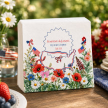 Blommig Amerikansk Trädgårdsfest Patriotisk