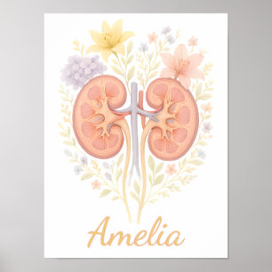 Blommig Anatomisk Njure Nefrologi Sjuksköterska oc Poster