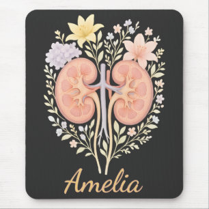 Blommig Anatomisk Njure Njursjuksköterska och Tekn Musmatta