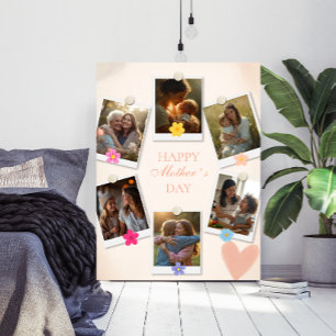 Blommig anpassad foton Morsdagsaffisch Poster