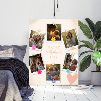 Blommig anpassad foton Morsdagsaffisch Poster