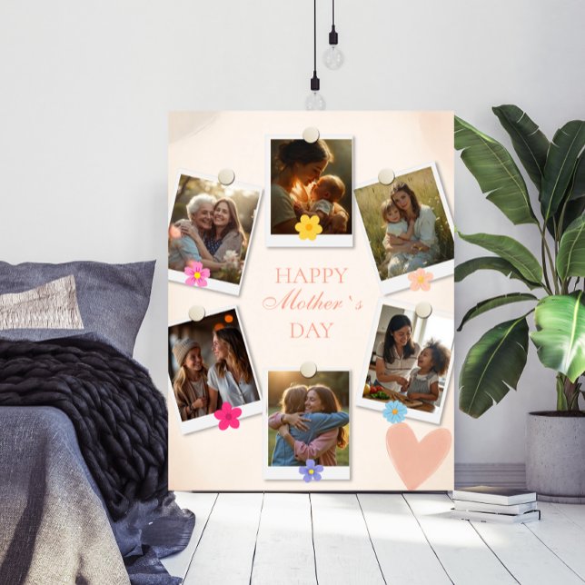 Blommig anpassad foton Morsdagsaffisch Poster (Skapare uppladdad)