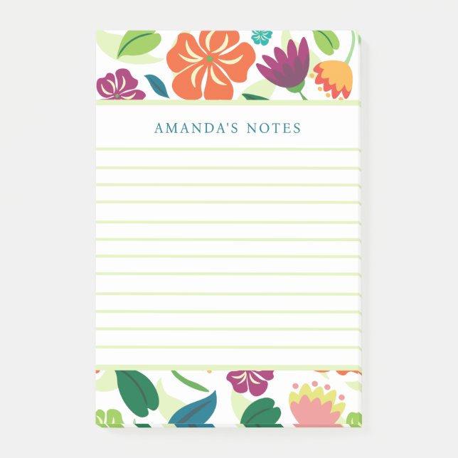 Blommig anteckningsblock post-it block (Framsida)