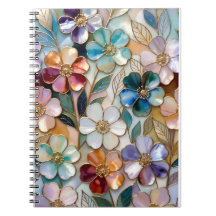 Blommig anteckningsbok Spiral anteckningar Journal