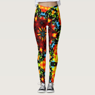 Blommig Apelsin Leggings