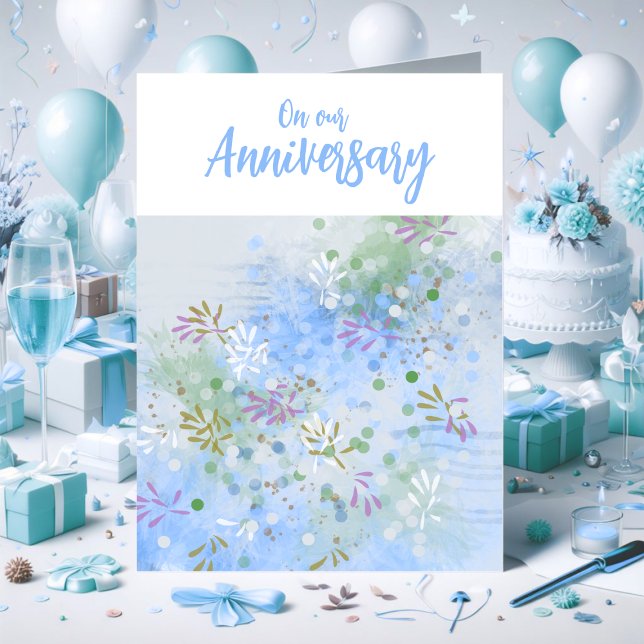 Blommig årsdags kort till min make (Husband Anniversary Card)