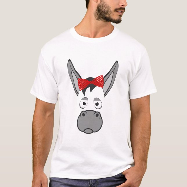 Blommig åsna djur Halloween kostym present T Shirt (Framsida)