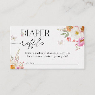 Blommig Baby Bloom Barnkalas Blöja Lotteri Insats Tilläggskort
