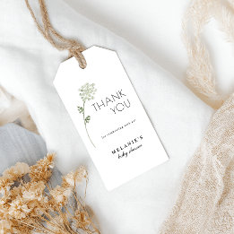 Blommig Baby I Knopp Baby Shower Present Tag Presentetikett