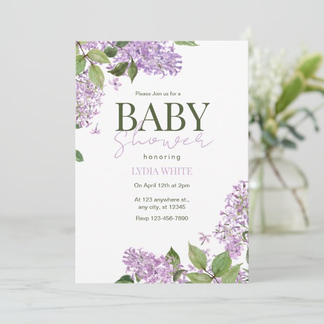 Blommig Baby Shower Boho Baby Shower  Inbjudningar (Stående Fram)