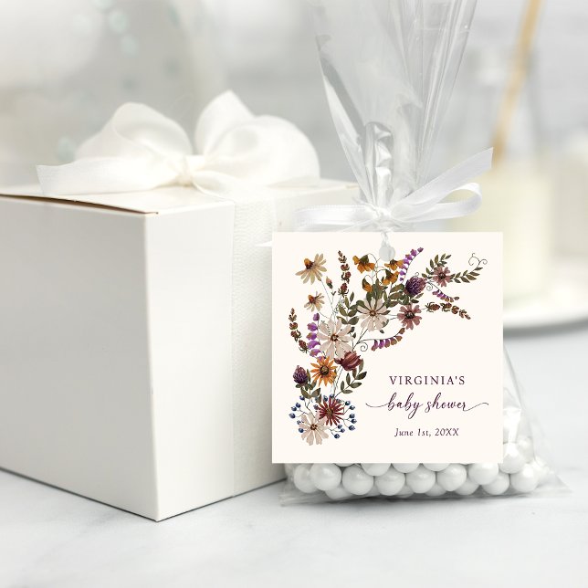 Blommig Baby Shower Gåvor Etiketter (Floral Baby Shower Favor Tags
)