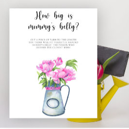 Blommig baby shower Hur stor är mammans mage spel Poster