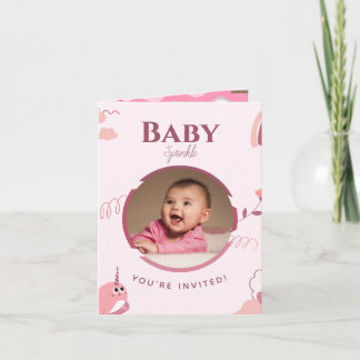 Blommig Baby Smulor Anpassningsbar Inbjudan